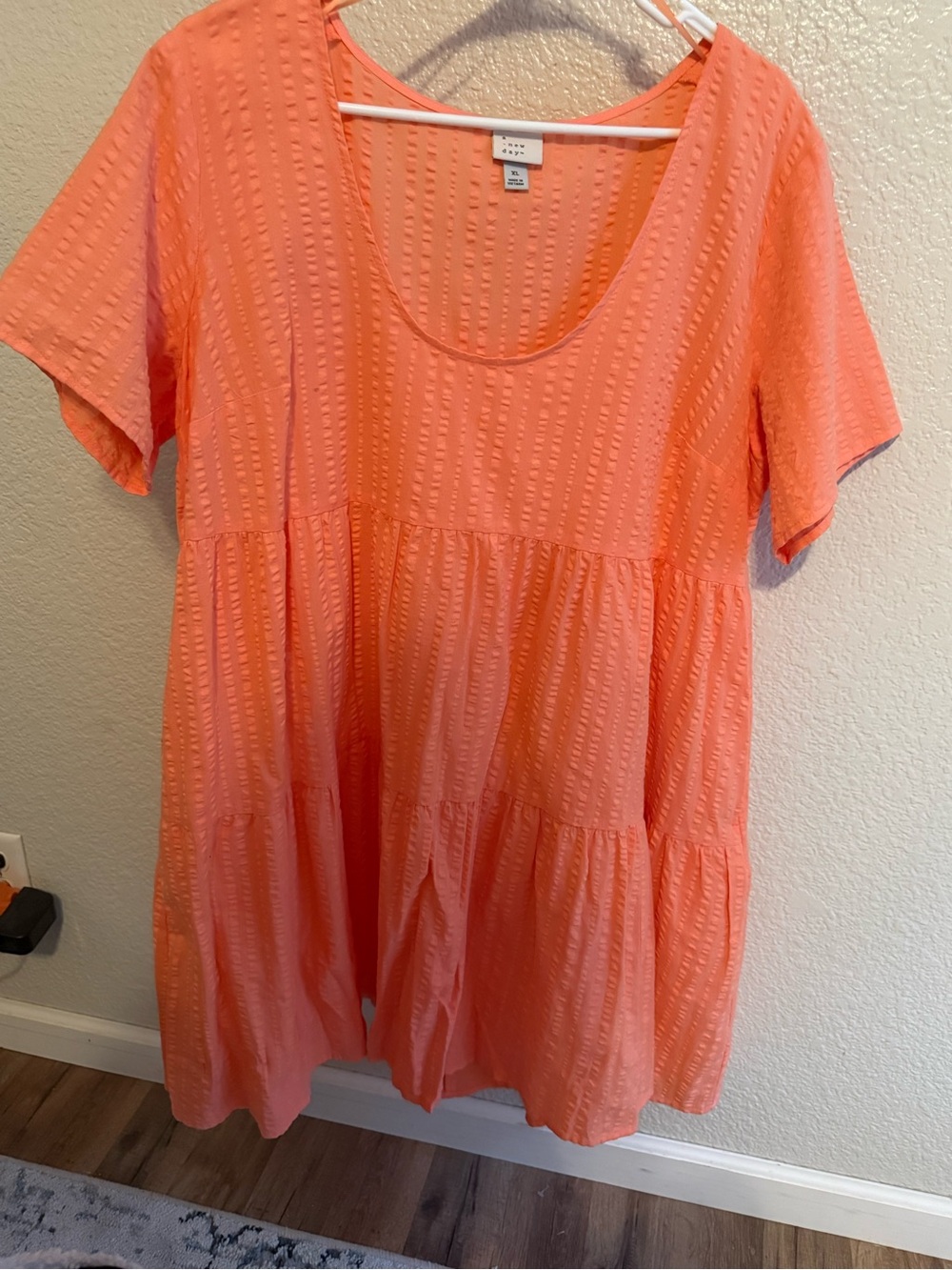 a new day Coral Scoop Neck Tiered Tunic